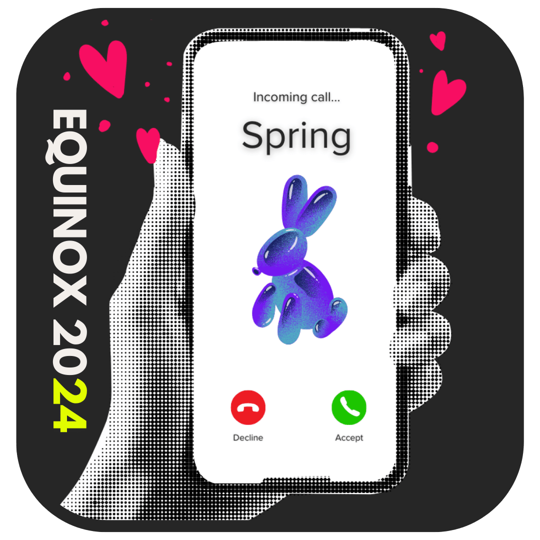 The spring equinox bunny is calling on the phone. Will you accept it or decline. Here's your guide to the spring equinox 2024