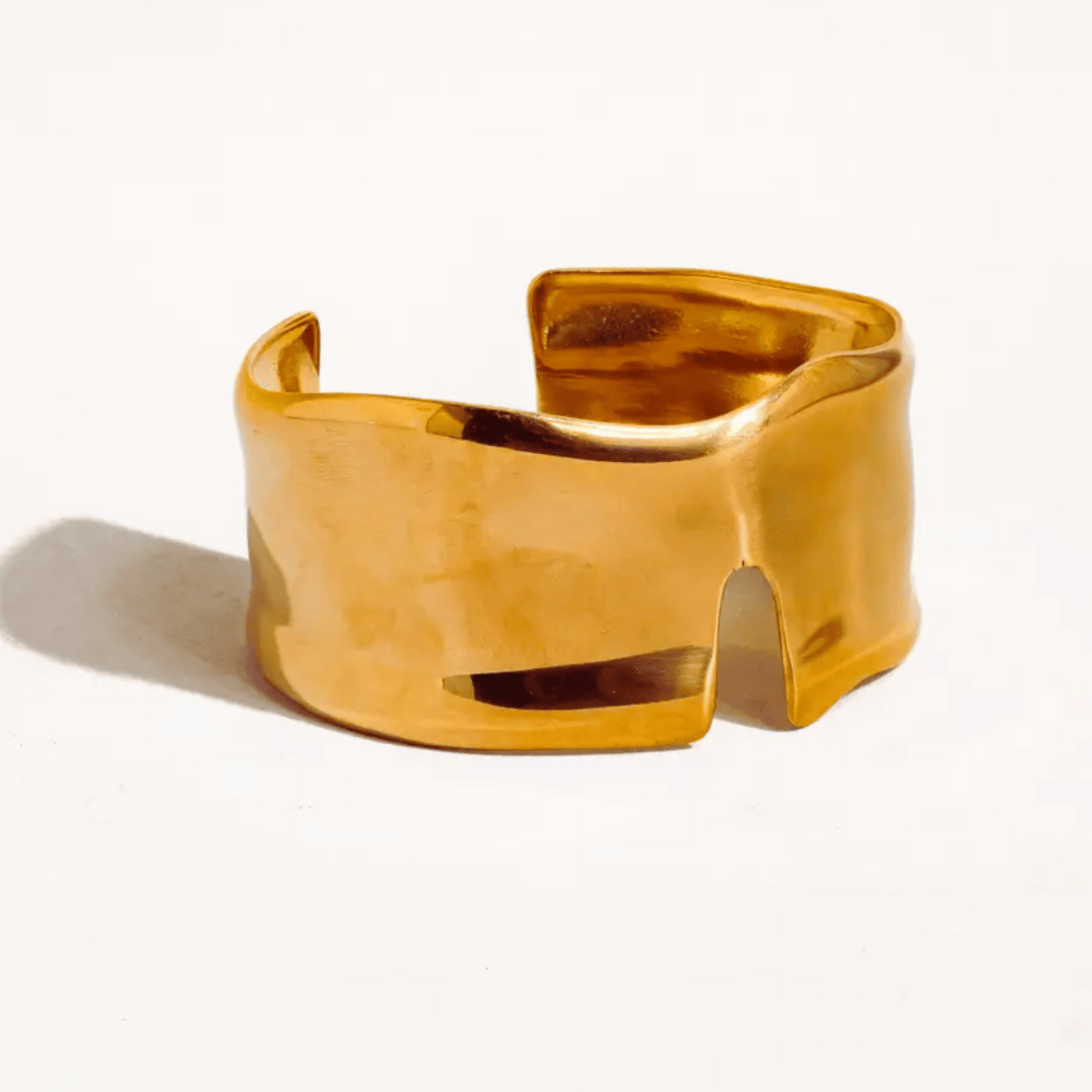 The Bonnie Cuff - Abstract Cut 18k Gold Cuff Bracelet