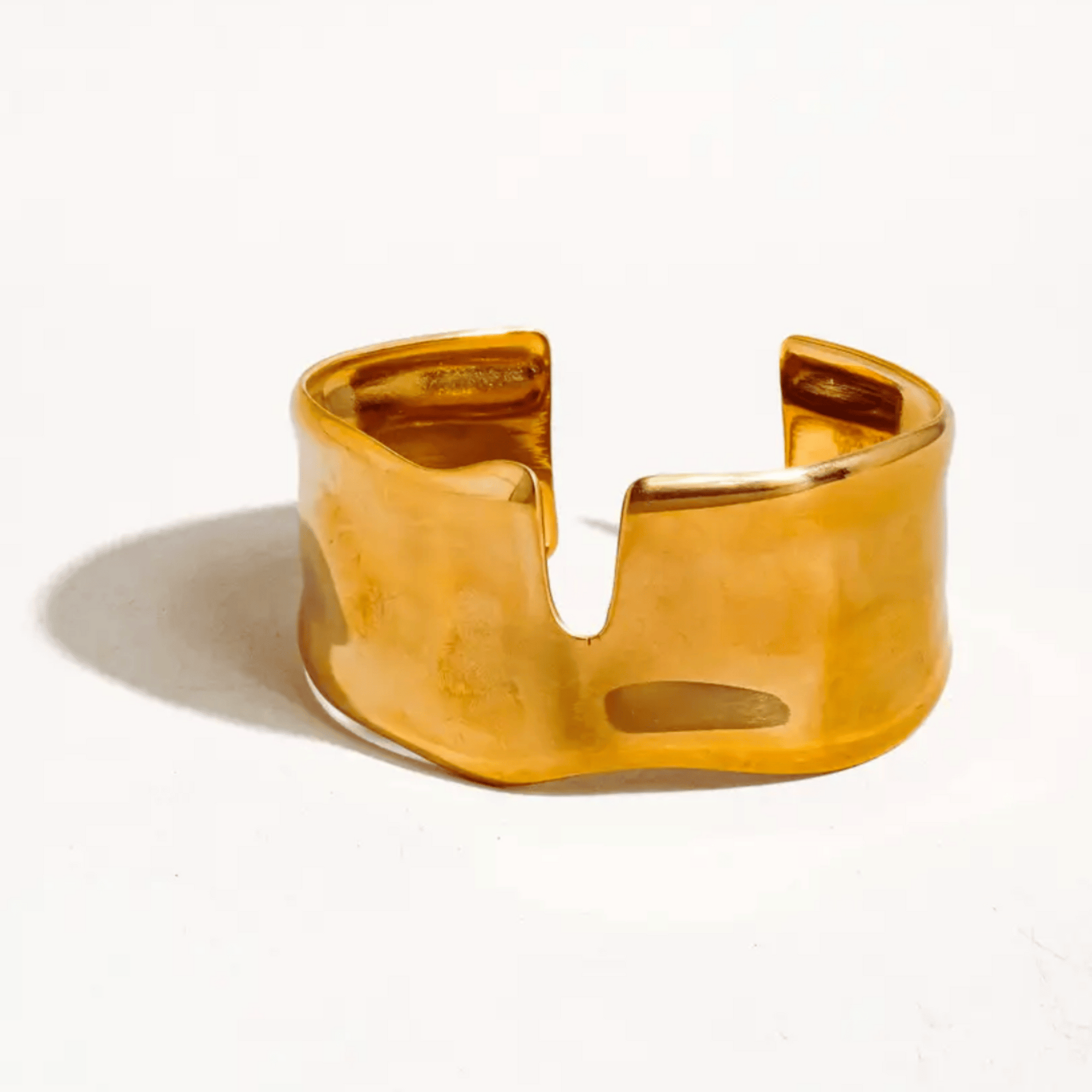 The Bonnie Cuff - Abstract Cut 18k Gold Cuff Bracelet