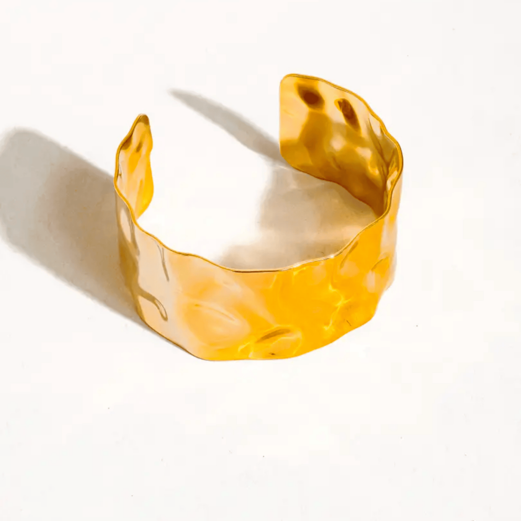 The Boudica Bangle - Hammered 18k Gold Statement Bangle
