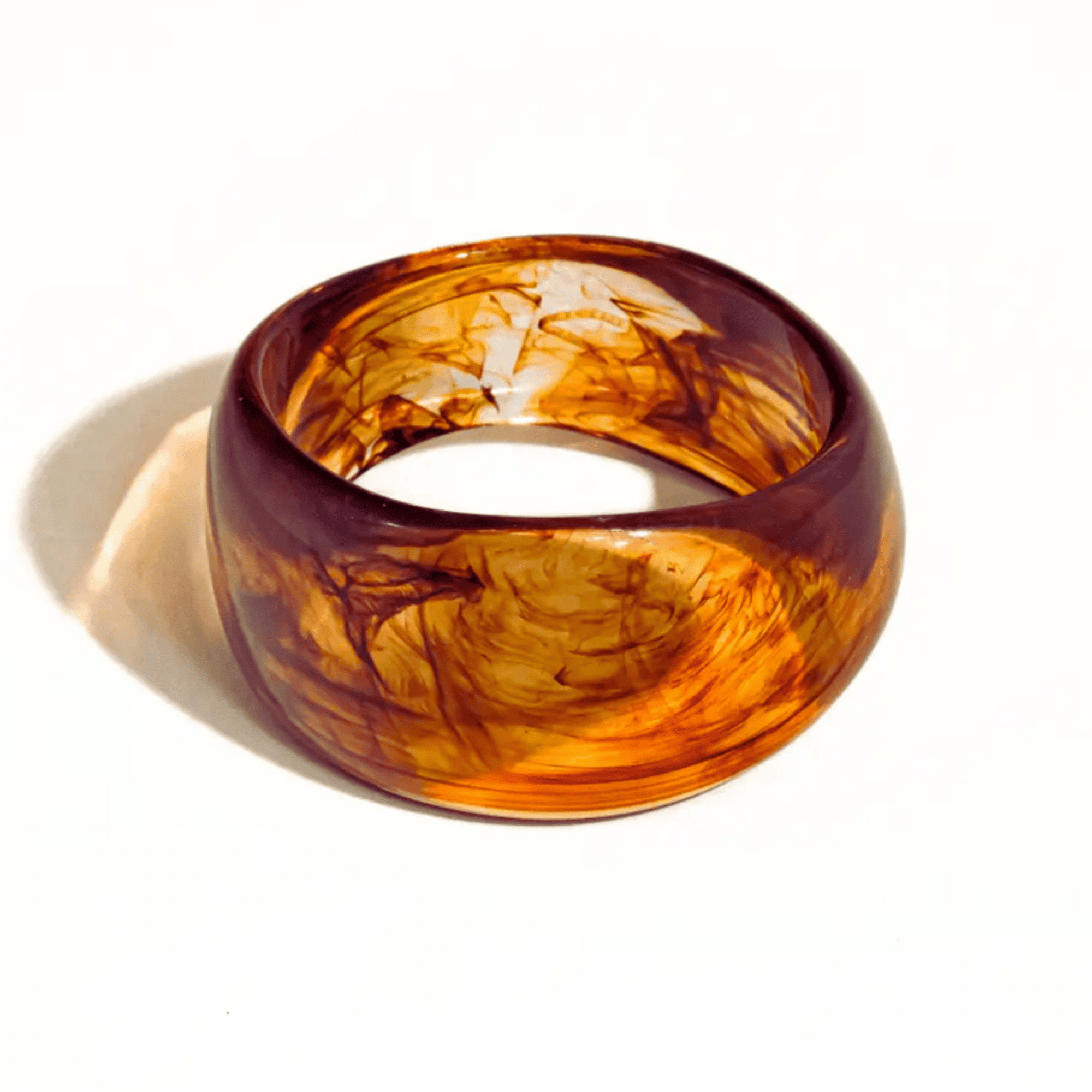 The Oracle Bangle - Brown and Clear Resin Statement Bangle