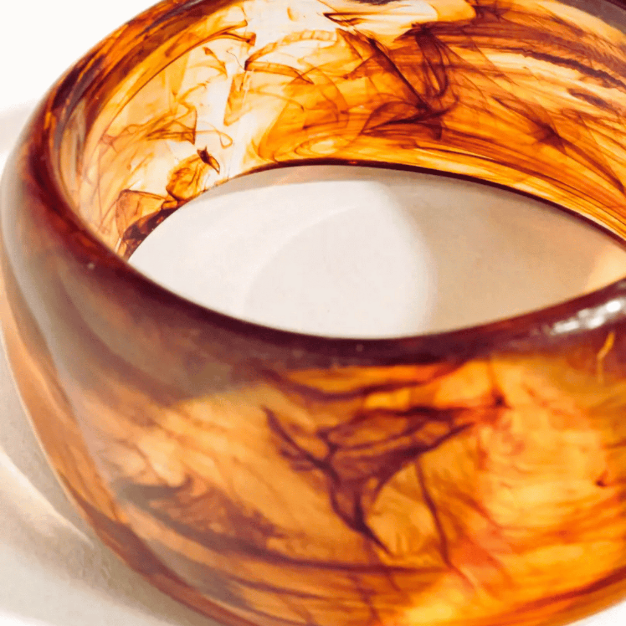 The Oracle Bangle - Brown and Clear Resin Statement Bangle