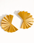 The Zaha Earrings - 18k Gold Architectural Pleated Statement Earrings