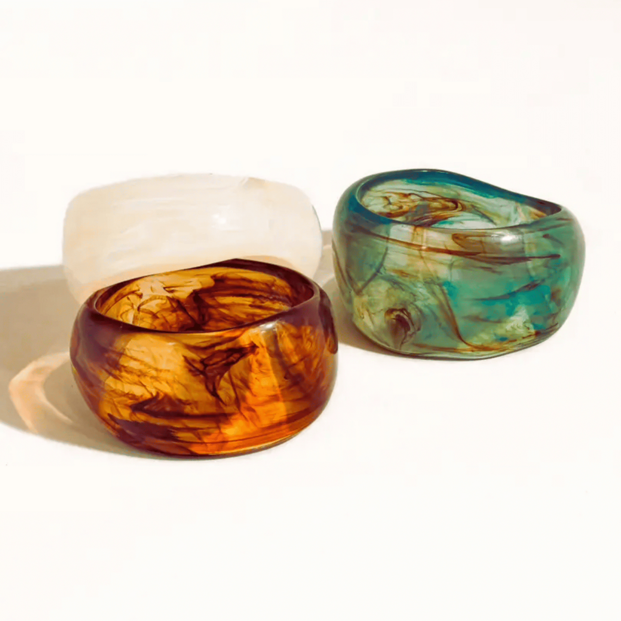 The Oracle Bangle - Brown and Clear Resin Statement Bangle