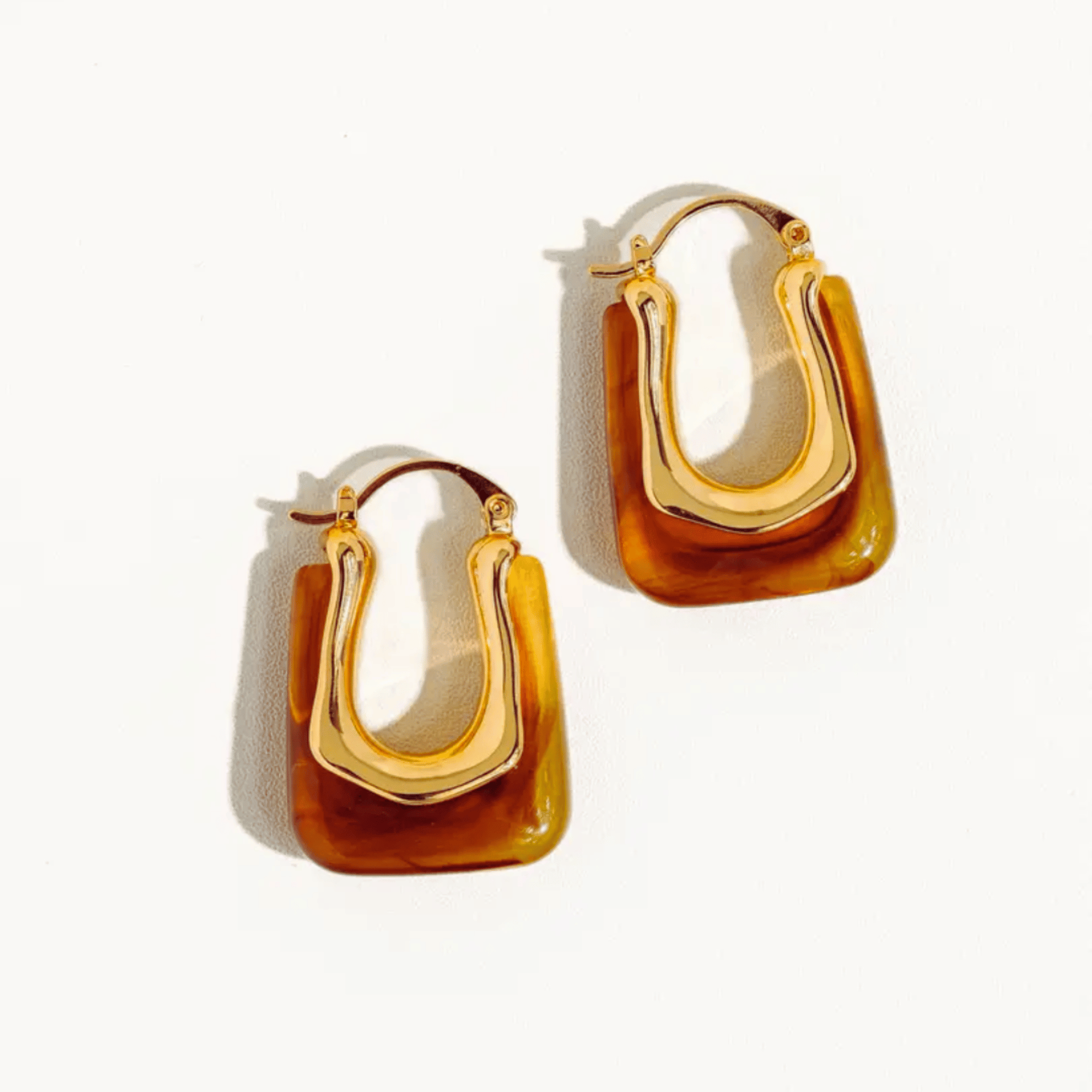 The Base Hoops - 18k Gold & Resin Sculptural Arch Earrings