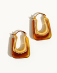 The Base Hoops - 18k Gold & Resin Sculptural Arch Earrings