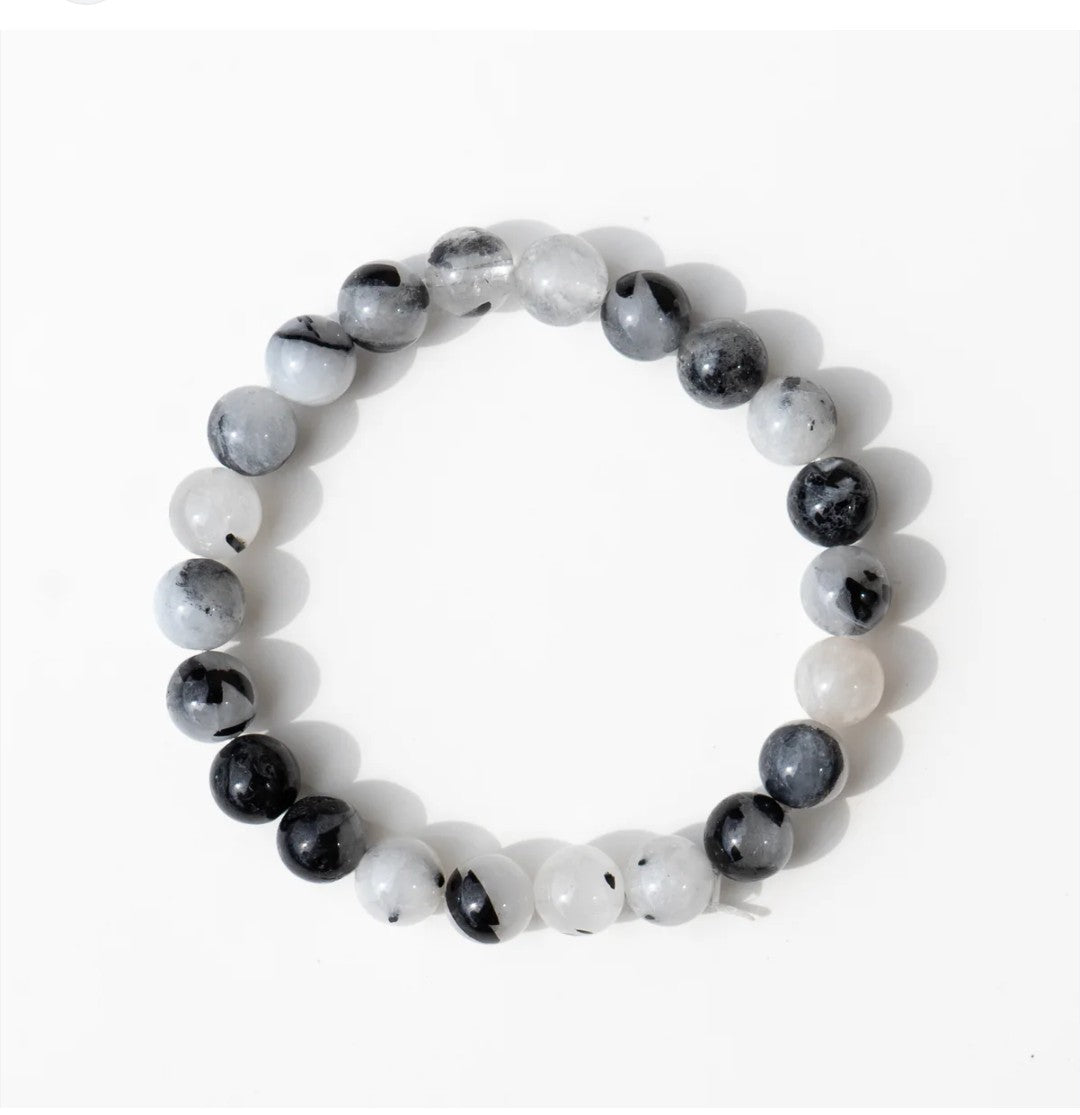 Tourmalinated Quartz Crystal Bracelet - The Boundary Enforcer
