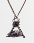 Amethyst & Quartz Solar Necklace — The "Intuition Amplifier"
