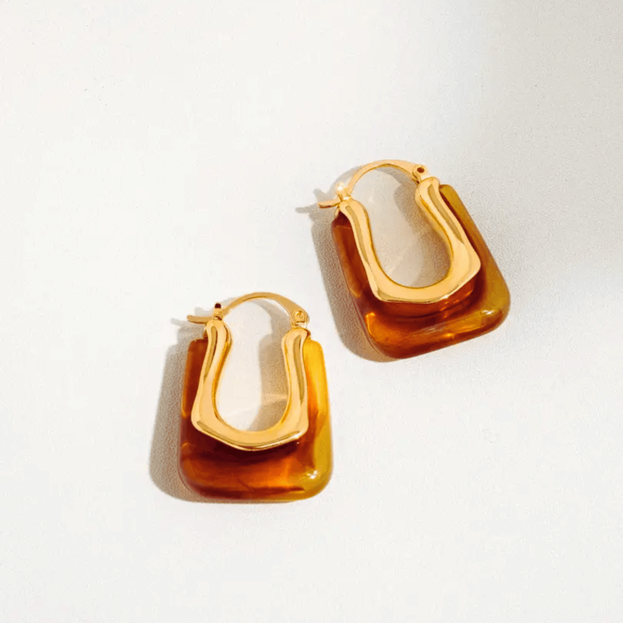 The Base Hoops - 18k Gold & Resin Sculptural Arch Earrings