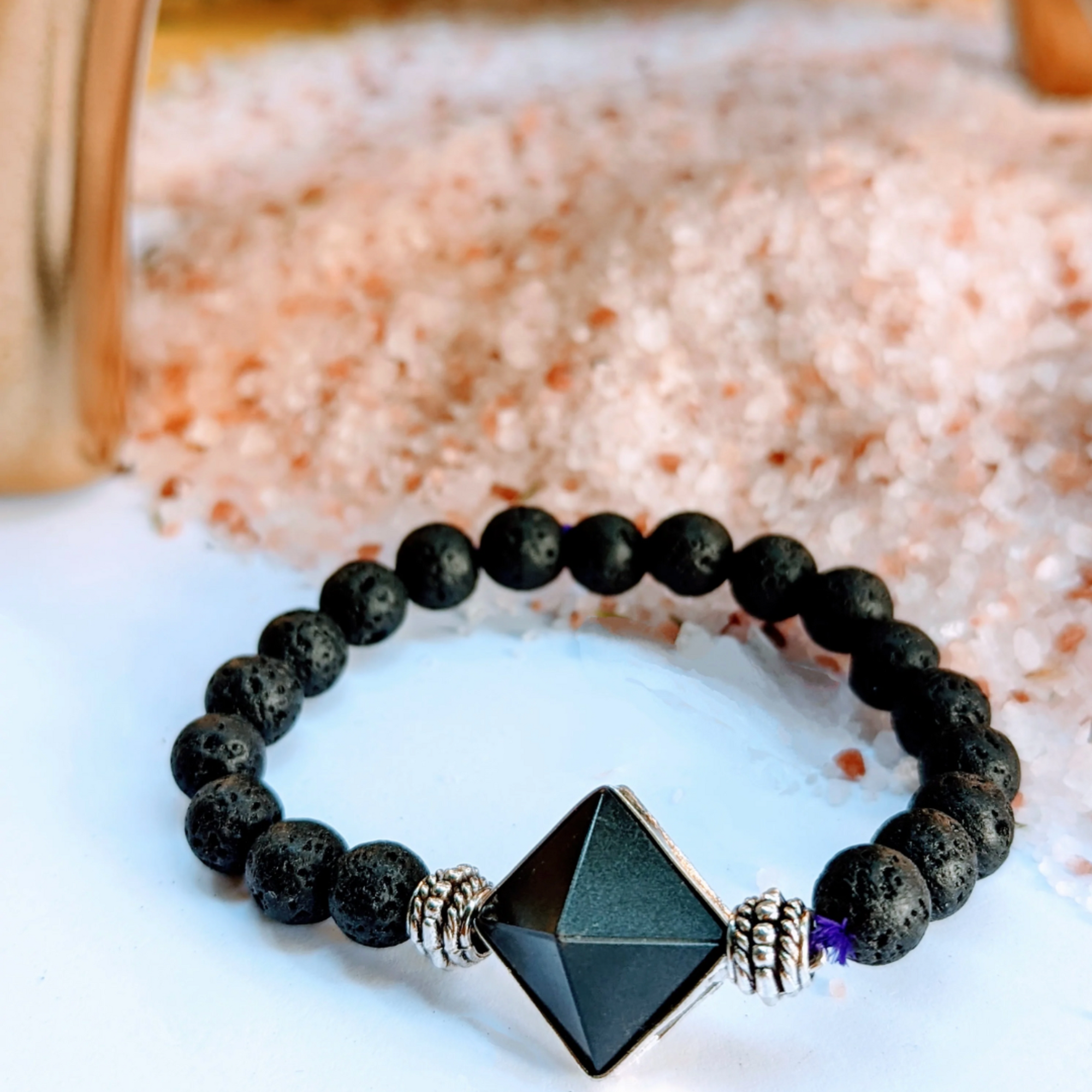 Black Lava & Agate Pyramid
