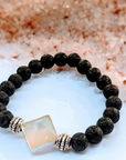 Opalite and Lava Crystal Bracelet