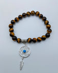 Tiger Eye Bracelet with Dream Catcher Charm