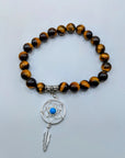 Tiger Eye Bracelet with Dream Catcher Charm