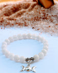 White Agate Triple Moon Bracelet