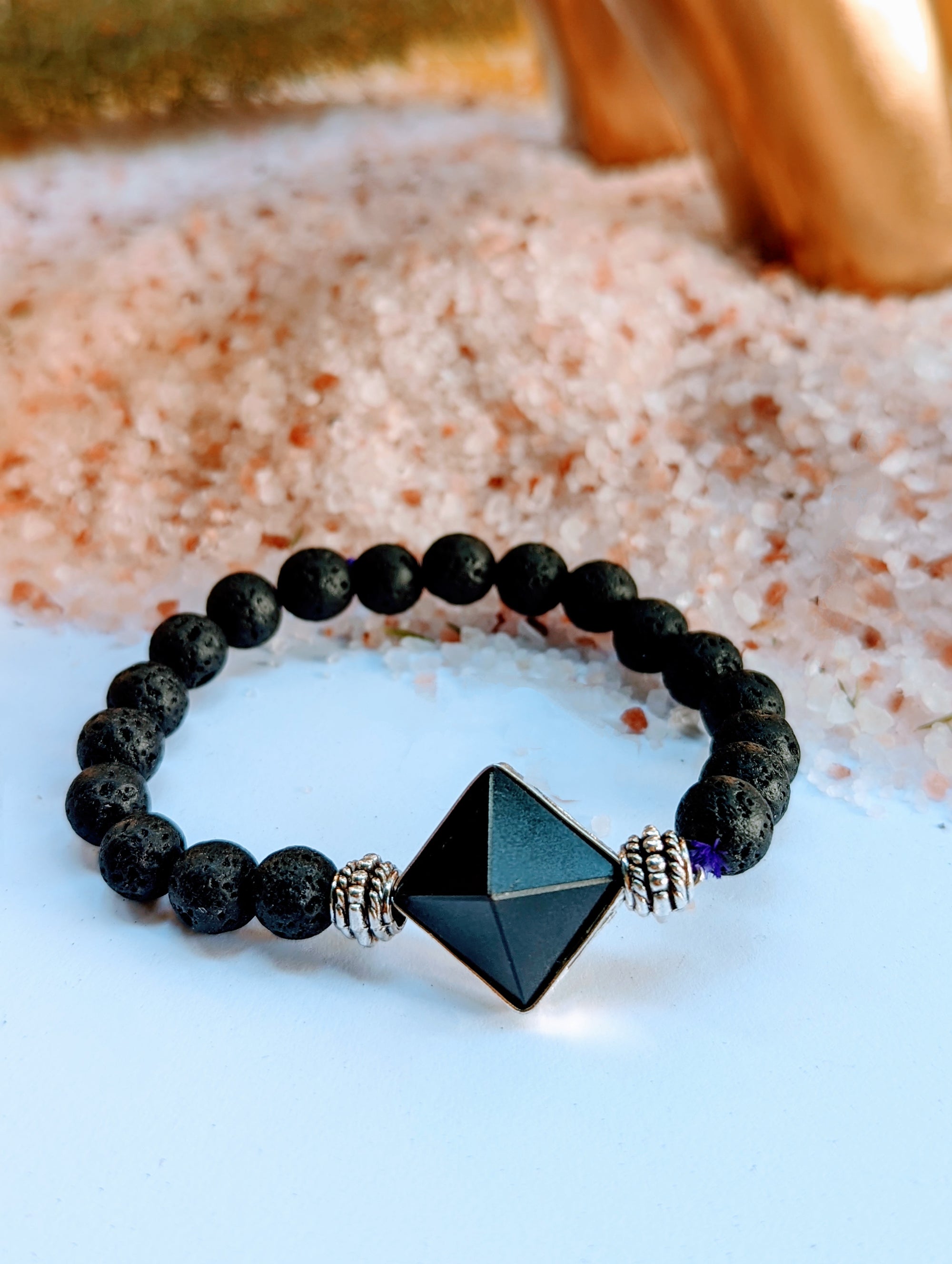 Black Lava & Agate Pyramid