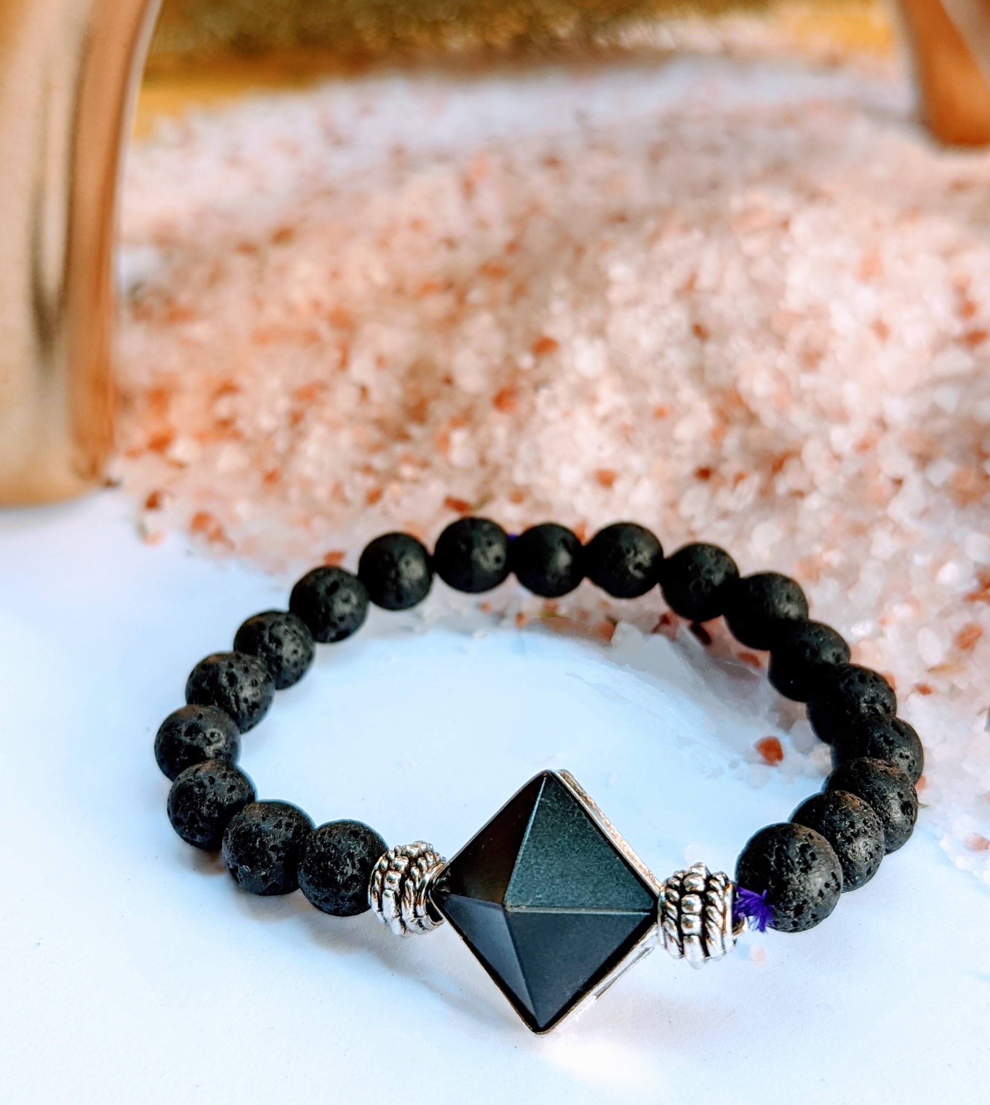Black Lava & Agate Pyramid