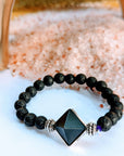 Black Lava & Agate Pyramid