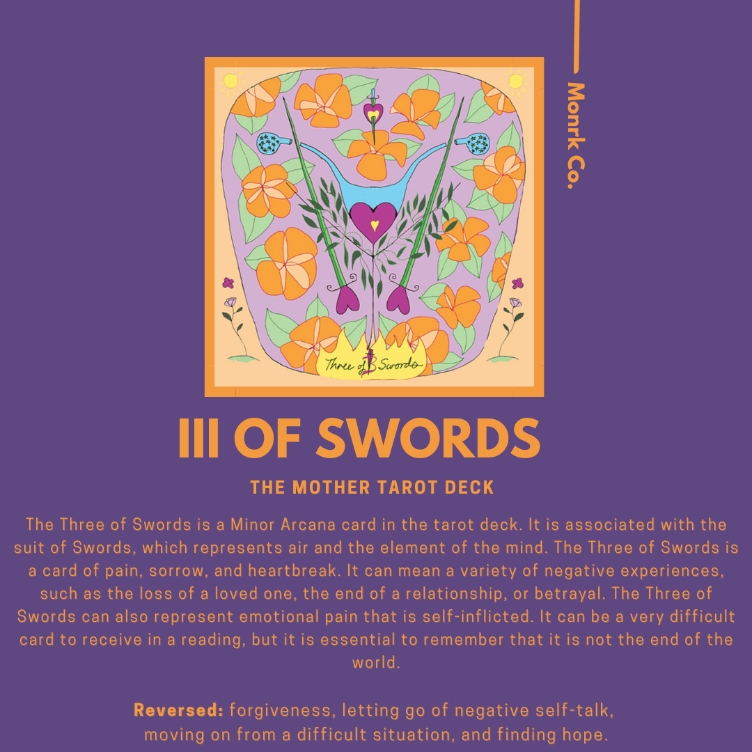 Tarot 3 of Swords: A Card of Heartbreak and Healing