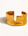 The Bonnie Cuff - Abstract Cut 18k Gold Cuff Bracelet