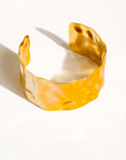 The Boudica Bangle - Hammered 18k Gold Statement Bangle