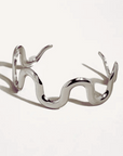 The Ondine - Wavy Silver Open Cuff Bracelet
