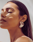 The Zaha Earrings - 18k Gold Architectural Pleated Statement Earrings