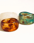 The Oracle Bangle - Brown and Clear Resin Statement Bangle