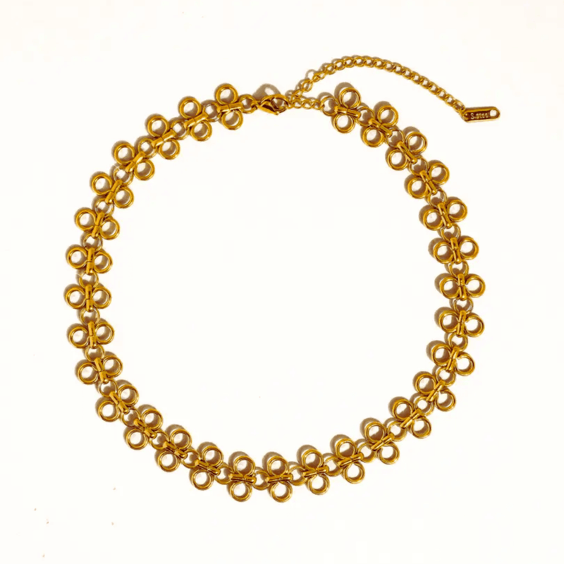 The Colette Collar - 18k Gold Etched Non-Tarnish Choker Necklace