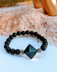 Black Lava & Agate Pyramid