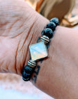 Opalite and Lava Crystal Bracelet